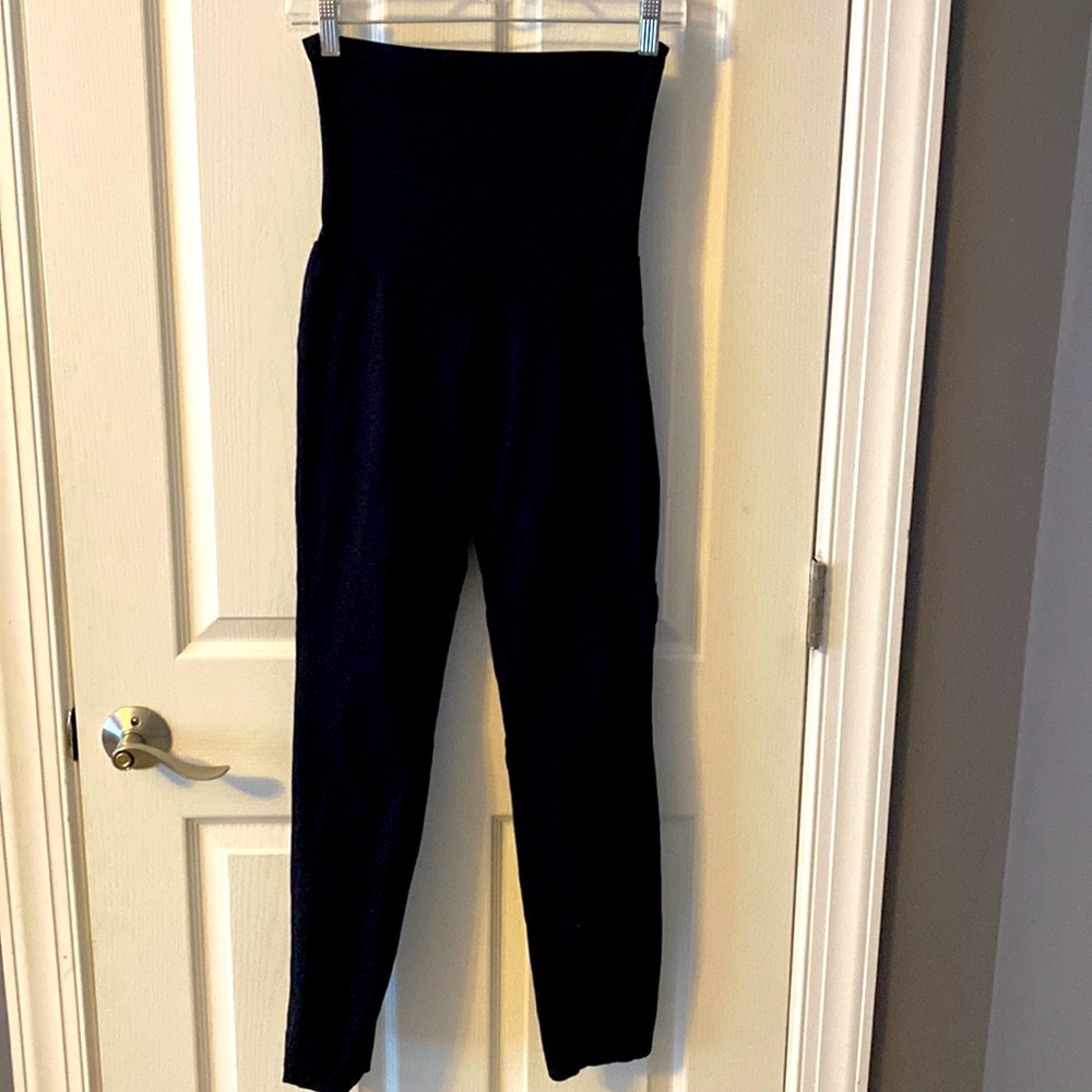 Black full panel maternity pants